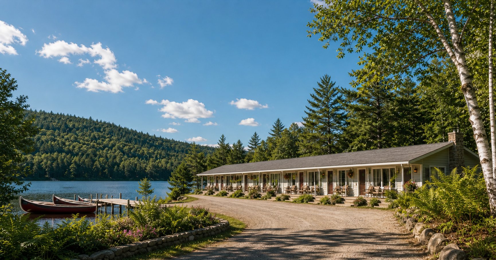 Lakeside Maine motel in summer